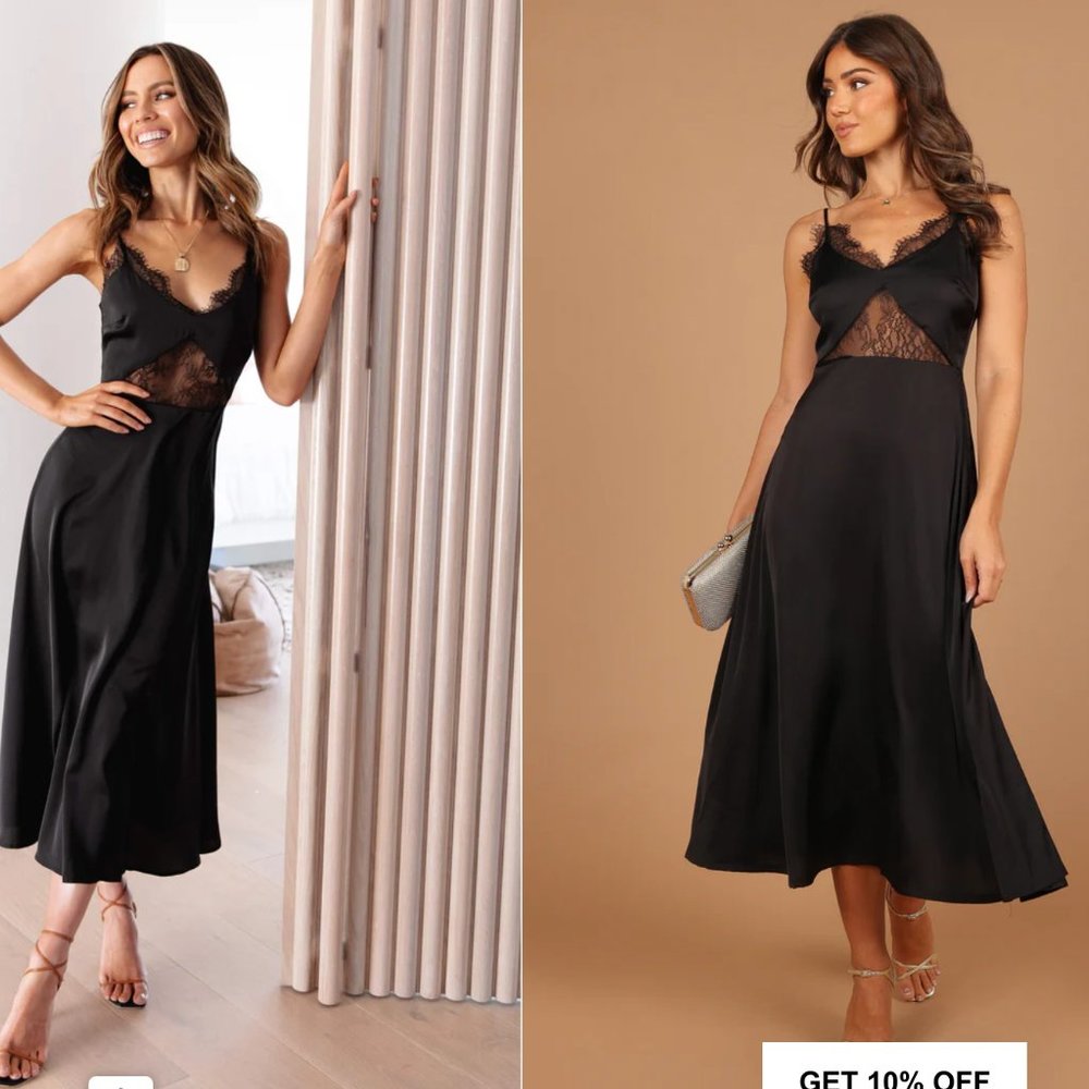 ARIEL SLIP DRESS - BLACK
